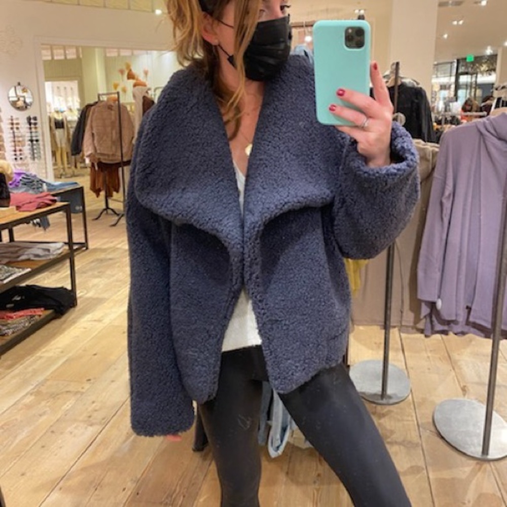Free People Izzy Wrap Teddy Jacket